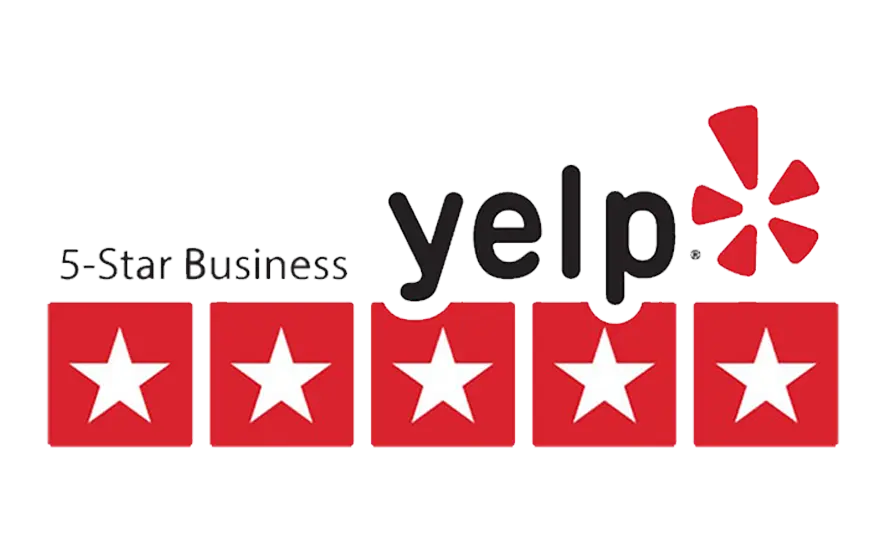 Yelp logo displayed prominently with a clean, minimalist design on a white background.