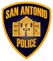SAPD patch featuring a shield design with a star and the text 'SAPD' in bold letters, set against a plain background.